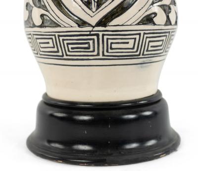 Chinese White And Gray Porcelain Table Lamp
