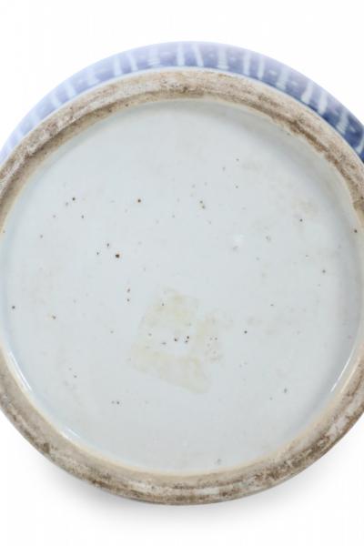Chinese White and Blue Multi Pattern Porcelain Urn