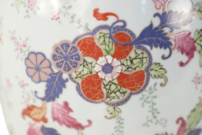 Chinese White and Floral Pattern Porcelain Jars