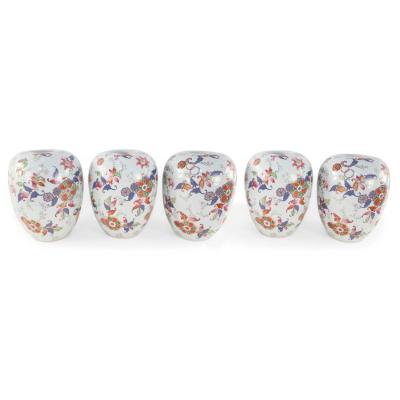 Chinese White and Floral Pattern Porcelain Jars