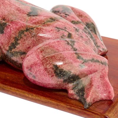 Chinese carved rhodonite model of a toad