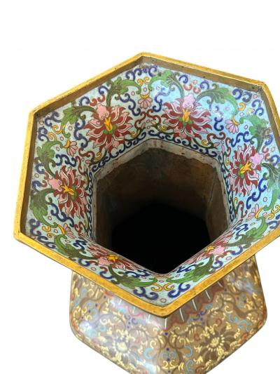 Chinese cloissone enamel vase