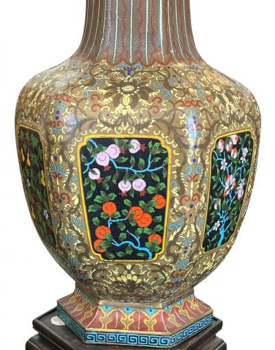 Chinese cloissone enamel vase