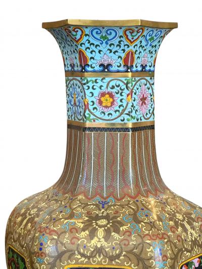 Chinese cloissone enamel vase