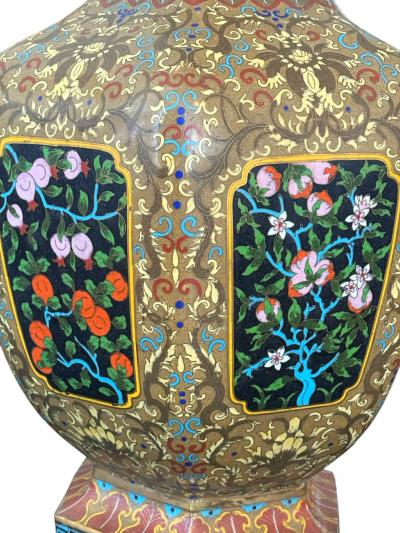 Chinese cloissone enamel vase
