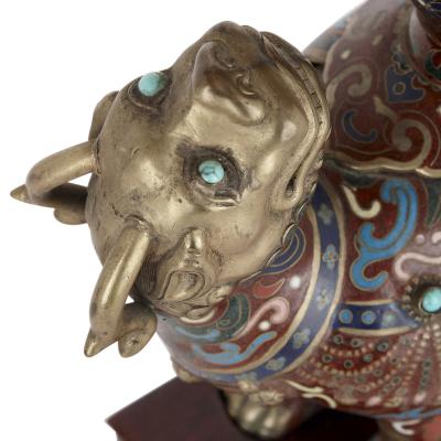 Chinese dragon form cloisonn enamel candelabra