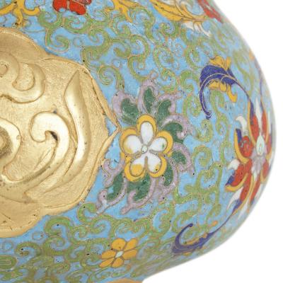 Chinese floral cloisonn enamel and ormolu vase for Islamic market