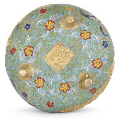 Chinese floral cloisonn enamel and ormolu vase for Islamic market