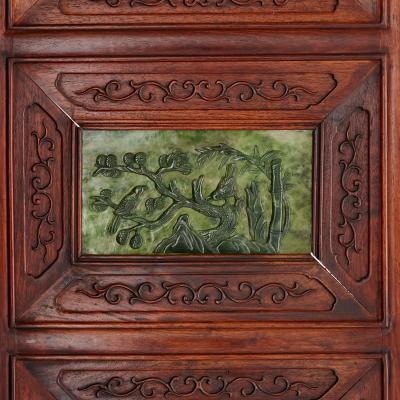 Chinese hardwood and nephrite screen