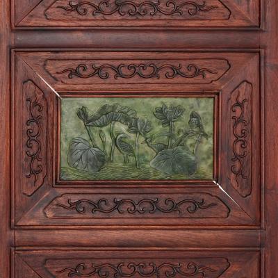 Chinese hardwood and nephrite screen