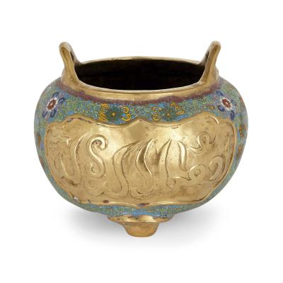 Chinese ormolu and cloisonn enamel vase for the Islamic market
