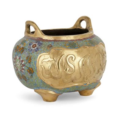 Chinese ormolu and cloisonn enamel vase for the Islamic market