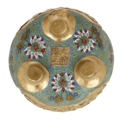 Chinese ormolu and cloisonn enamel vase for the Islamic market