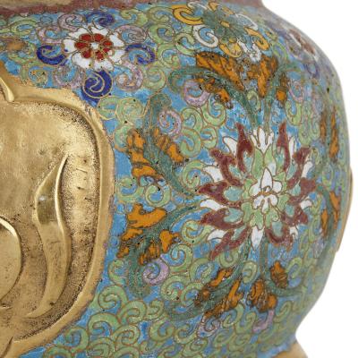 Chinese ormolu and cloisonn enamel vase for the Islamic market