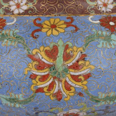 Chinese ormolu and cloisonn enamel vase for the Islamic market