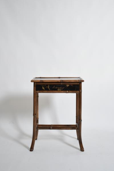 Chinese style bamboo bedsisde table 1910s 