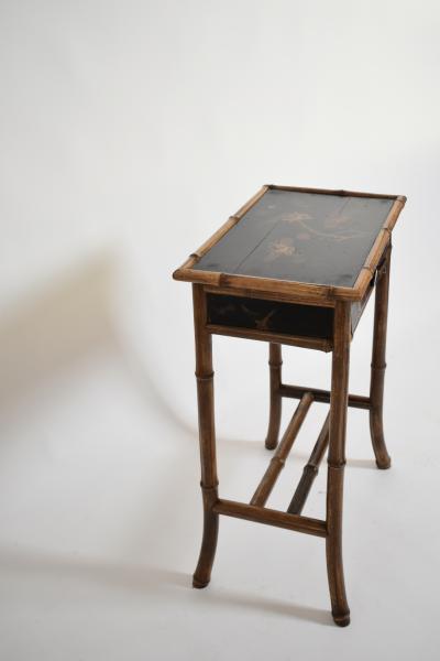 Chinese style bamboo bedsisde table 1910s 