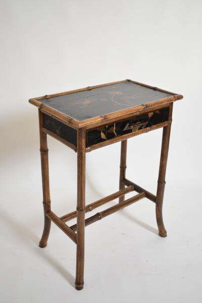 Chinese style bamboo bedsisde table 1910s 