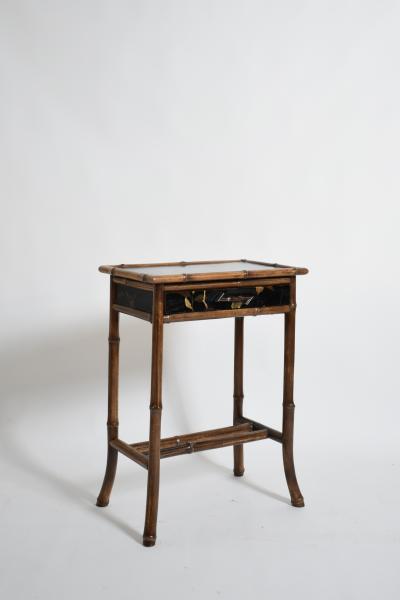 Chinese style bamboo bedsisde table 1910s 