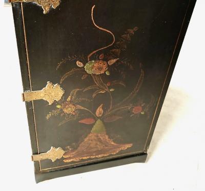 Chinoiserie Cabinet On Stand Japanned Finish c 1950 1960