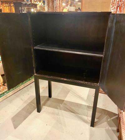 Chinoiserie Cabinet On Stand Japanned Finish c 1950 1960