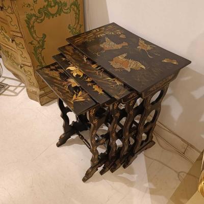 Chinoiserie Lacquered Nesting Tables