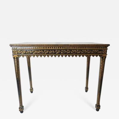 Chinoiserie Parcel Gilt Black Lacquer Table