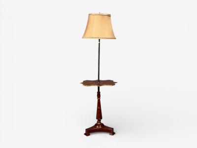 Chinoiserie Red Japanned Floor Lamp Wood Brass