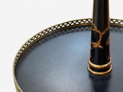 Chinoiserie Style Crackle Lacquer Giltwood Floor Lamp with Shelf USA 20th C