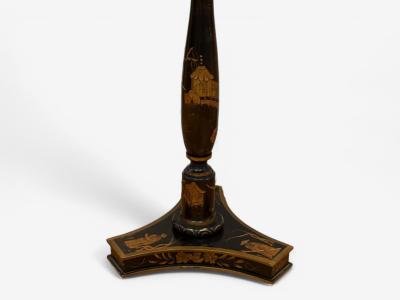 Chinoiserie Style Crackle Lacquer Giltwood Floor Lamp with Shelf USA 20th C