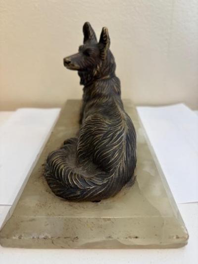 Chiparus Bronze Reclining Dog