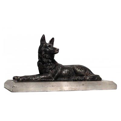 Chiparus Bronze Reclining Dog