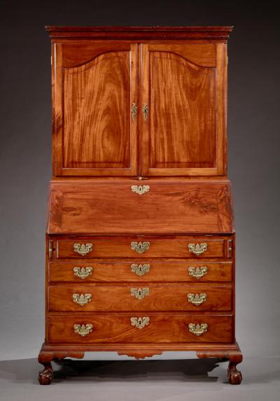Chippendale Flat Top Secretary with Ball and Claw Feet