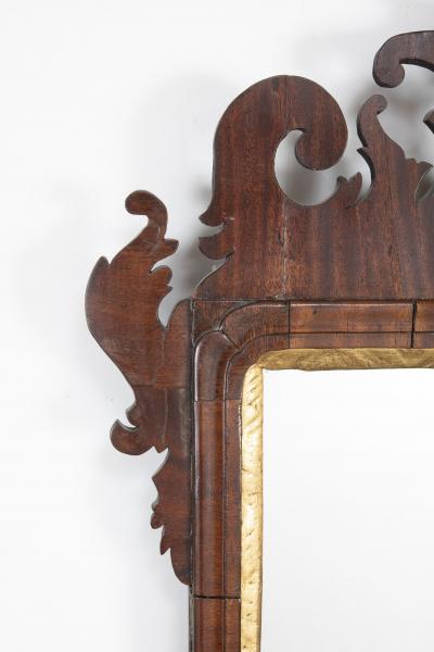 Chippendale Fretwork Mahogany Mirror with Gilt Phoenix