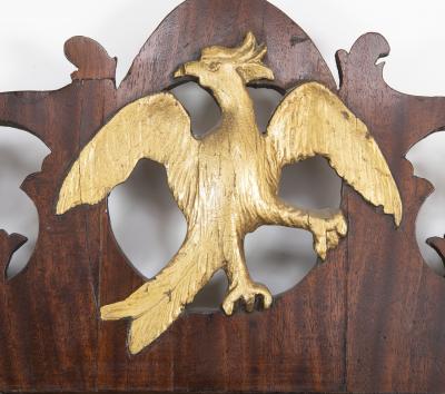Chippendale Fretwork Mahogany Mirror with Gilt Phoenix