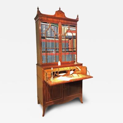 Chippendale Mahogany Secretaire Library Bookcase