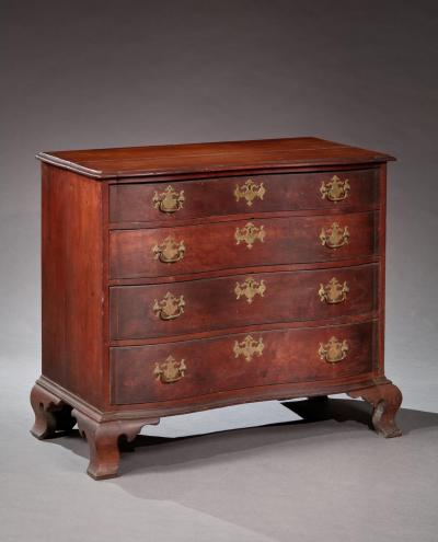 Chippendale Oxbow Chest with Blocked Ends