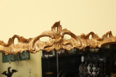 Chippendale Period Carved Giltwood Overmantle Rococo Mirror