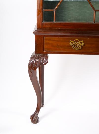 Chippendale Style 19th Century Mahogany Two Part Bookcase Cabinet on Stand