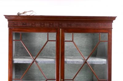 Chippendale Style 19th Century Mahogany Two Part Bookcase Cabinet on Stand