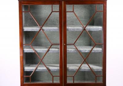 Chippendale Style 19th Century Mahogany Two Part Bookcase Cabinet on Stand