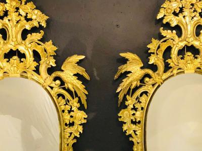 Chippendale Style Console Wall or over the Mantle Mirrors a Pair Italian