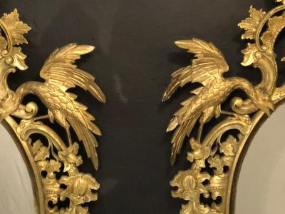 Chippendale Style Console Wall or over the Mantle Mirrors a Pair Italian