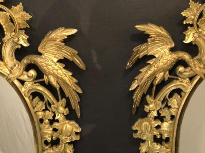 Chippendale Style Console Wall or over the Mantle Mirrors a Pair Italian