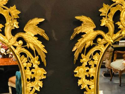 Chippendale Style Console Wall or over the Mantle Mirrors a Pair Italian