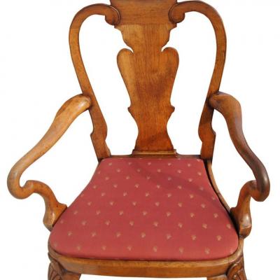 Chippendale Style Walnut Arm Chair