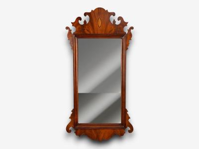 Chippendale Wall Mirror Mahogany Beveled Glass UK 20th c 