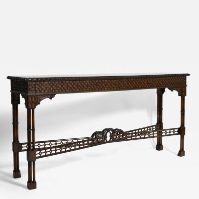 Chippendale carved wood console table XIXth c 