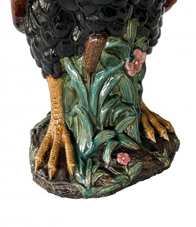 Choisy le Roi Large French Polychromed Ceramic Rooster in the Manner of Choisy le Roi