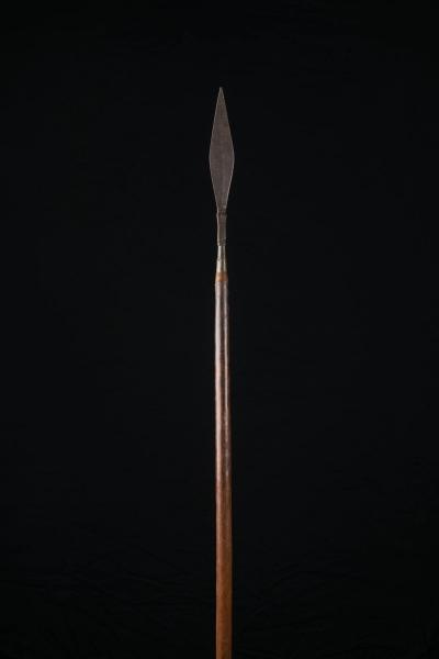 Chokwe Ceremonial Spear with sculptured figure at the base DRC
